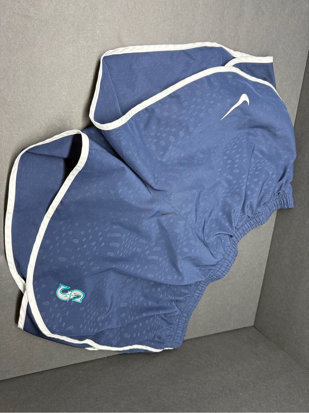 Nike Seattle Mariners Blue Running Shorts with White Piping